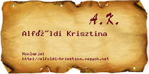 Alföldi Krisztina névjegykártya
