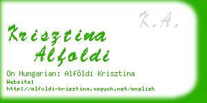krisztina alfoldi business card